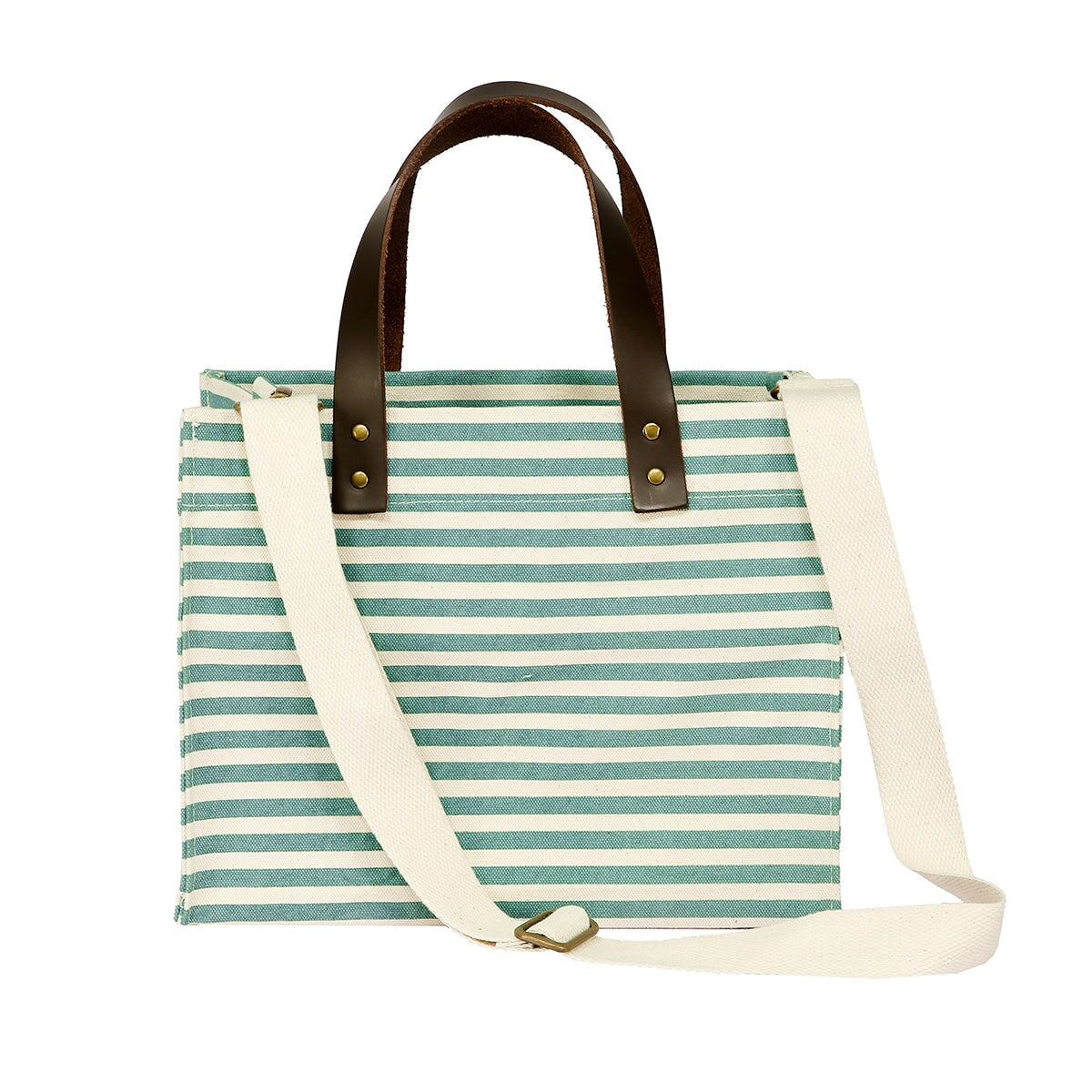 Brooklyn Tote Stripe Tag&Crew Sage Leaf