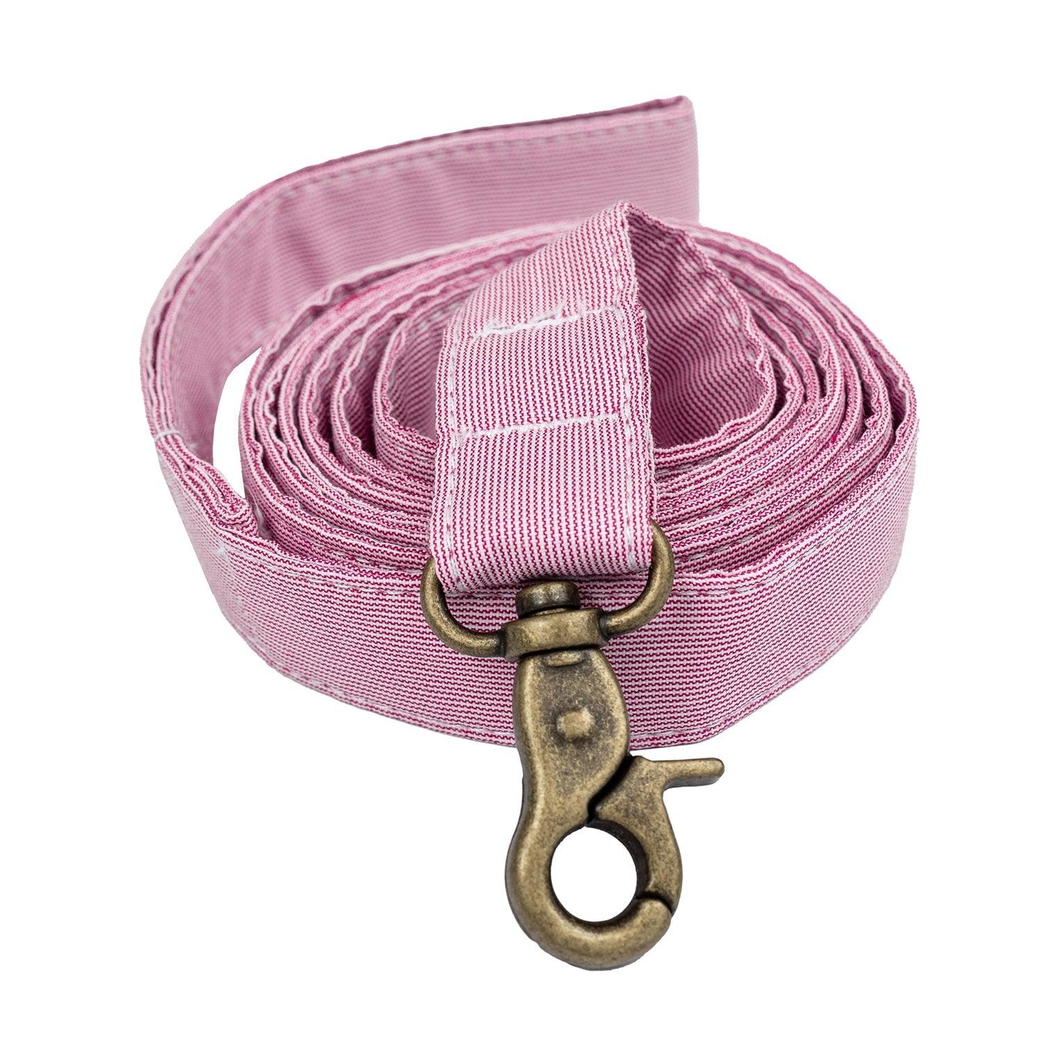 Dog Leash - 72" Tag&Crew Pink Stripe Small