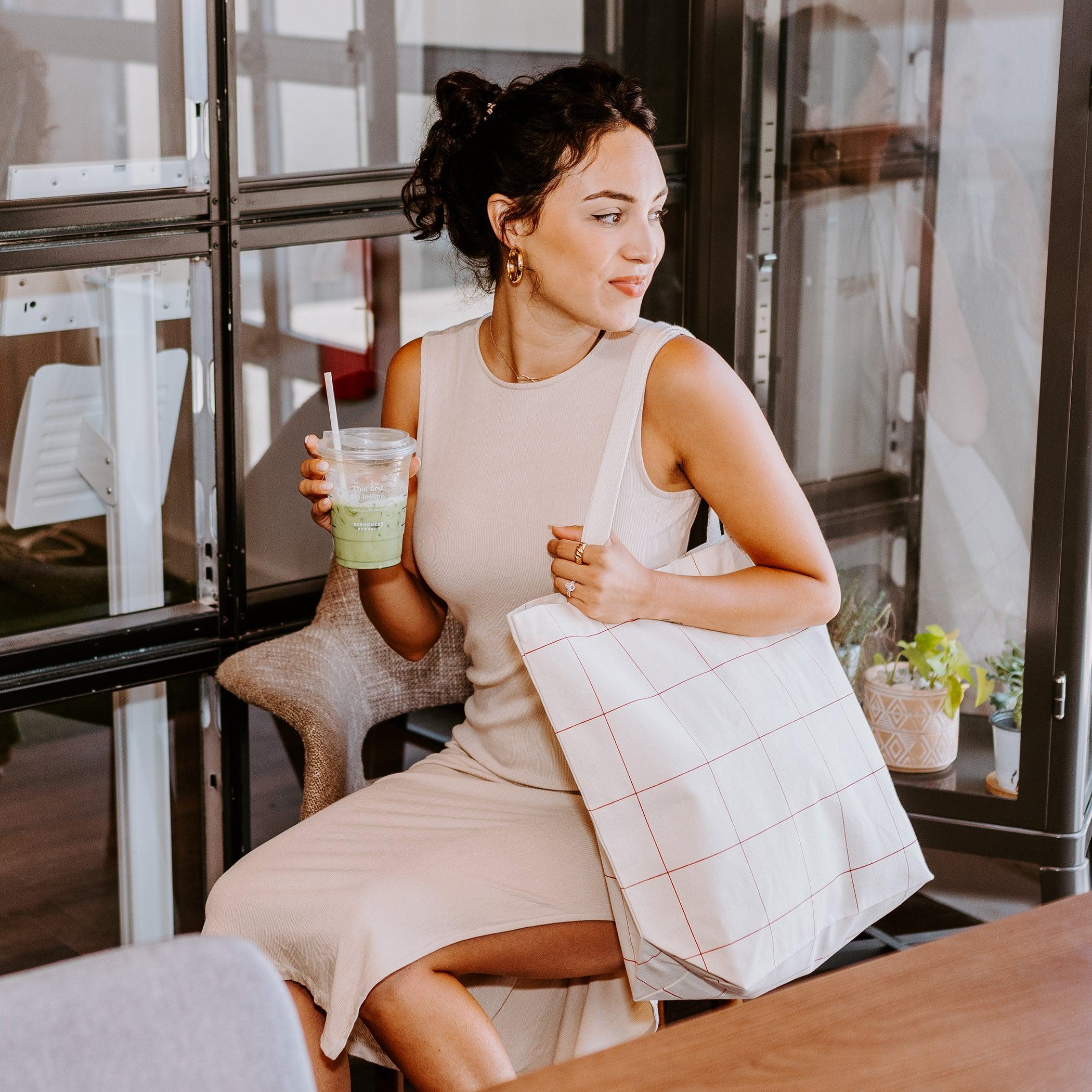 Market Tote Windowpane Plaid - Tag&Crew