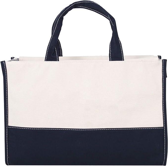 Chicago Tote Heavy Cotton Canvas Shoulder HandBag for Daily Use Tote Tag&Crew Navy 