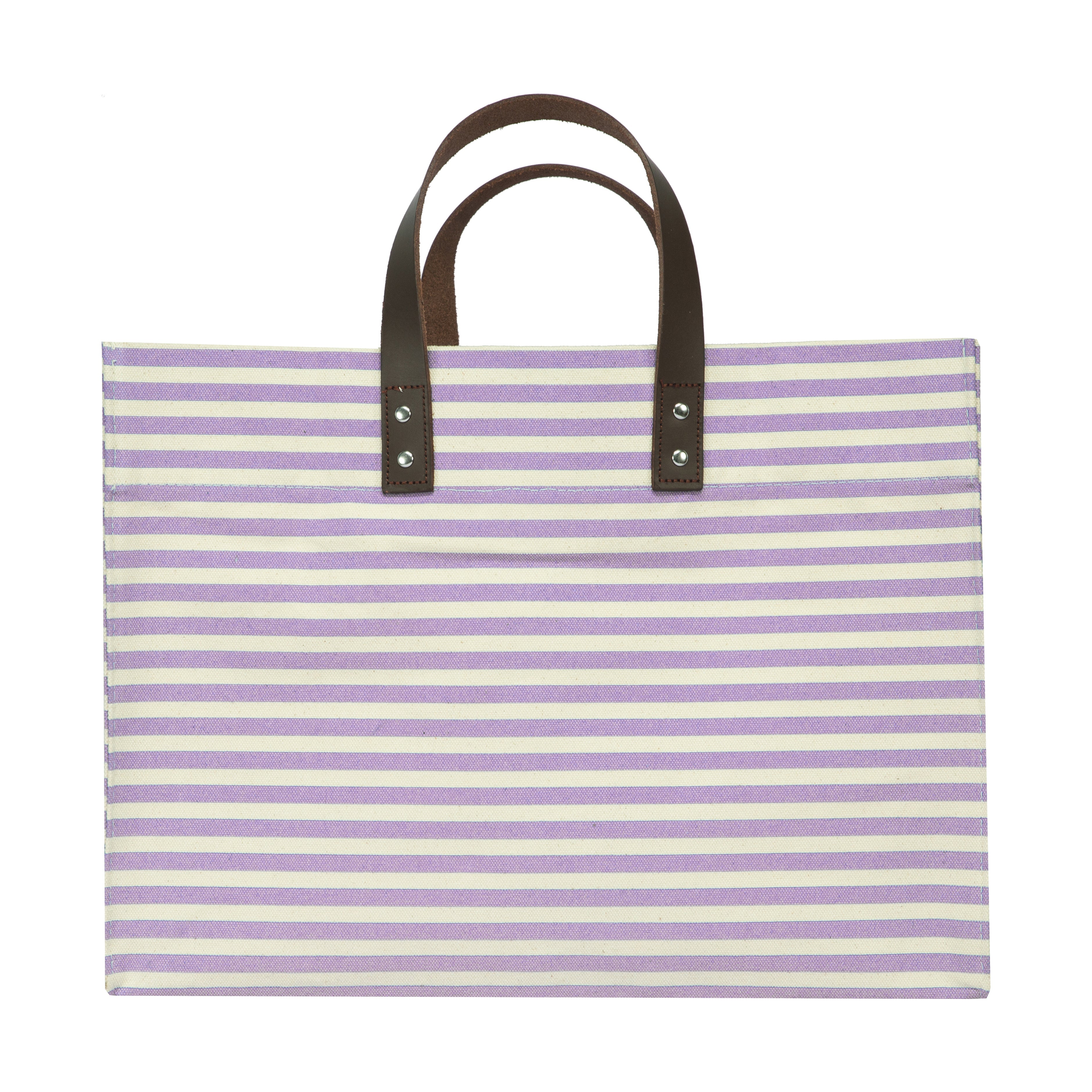 Manhattan Tote Stripe Tote TagandCrew Lavender 