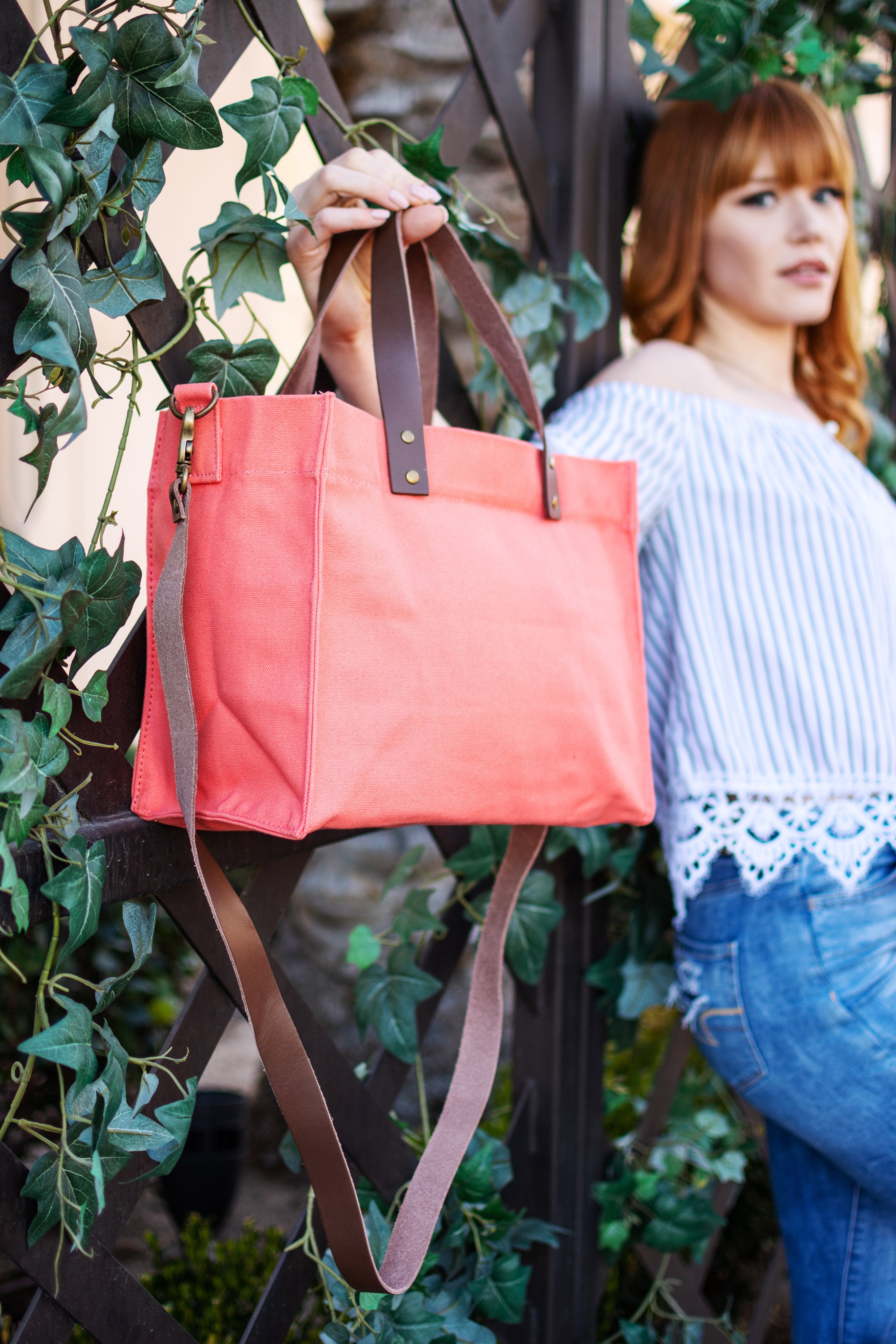 Brooklyn Tote with Leather Straps - Tag&Crew