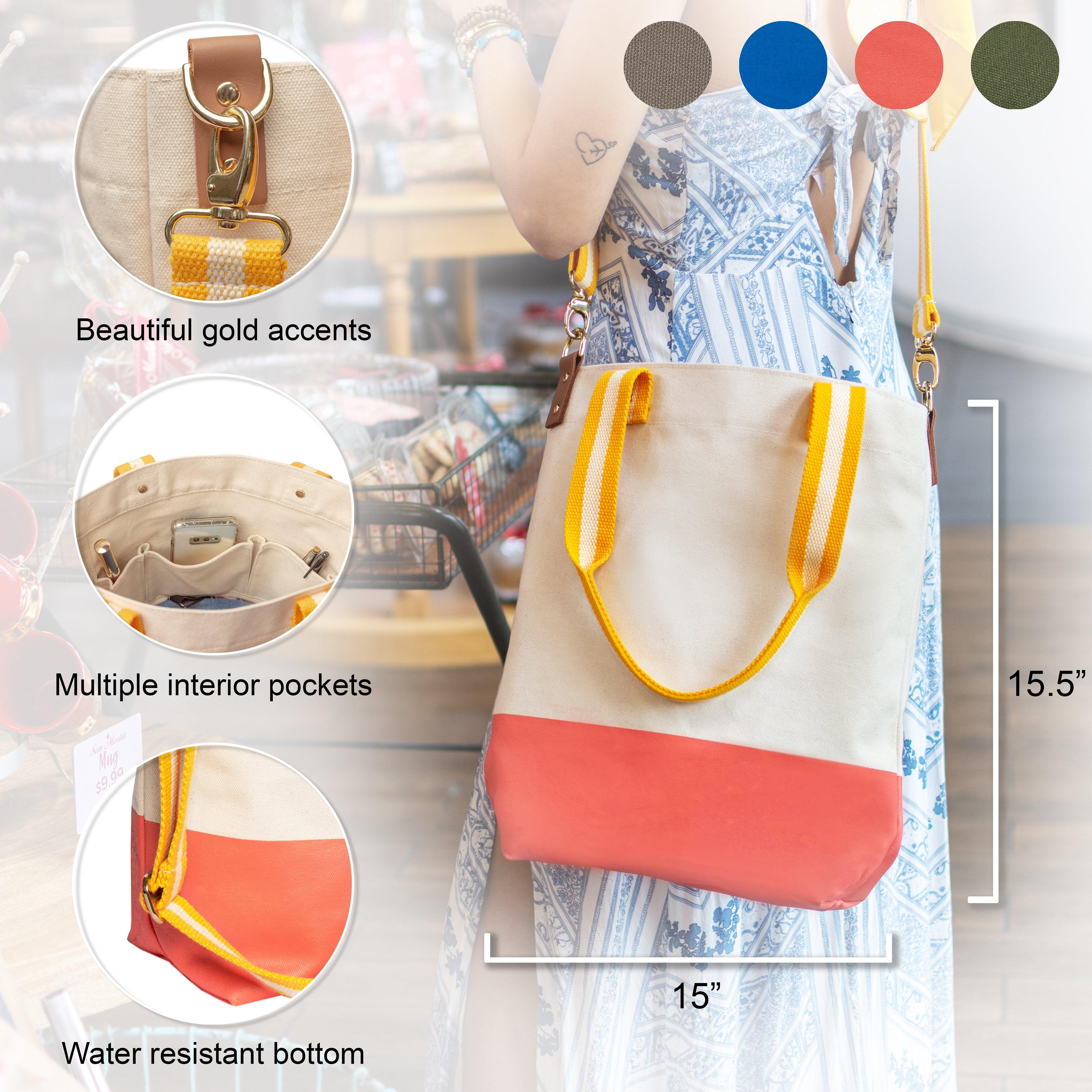 Dipped Tote with Yellow Strap - Tag&Crew