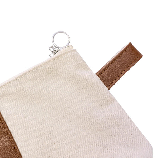 Leather Stripe Makeup Bag - Tag&Crew