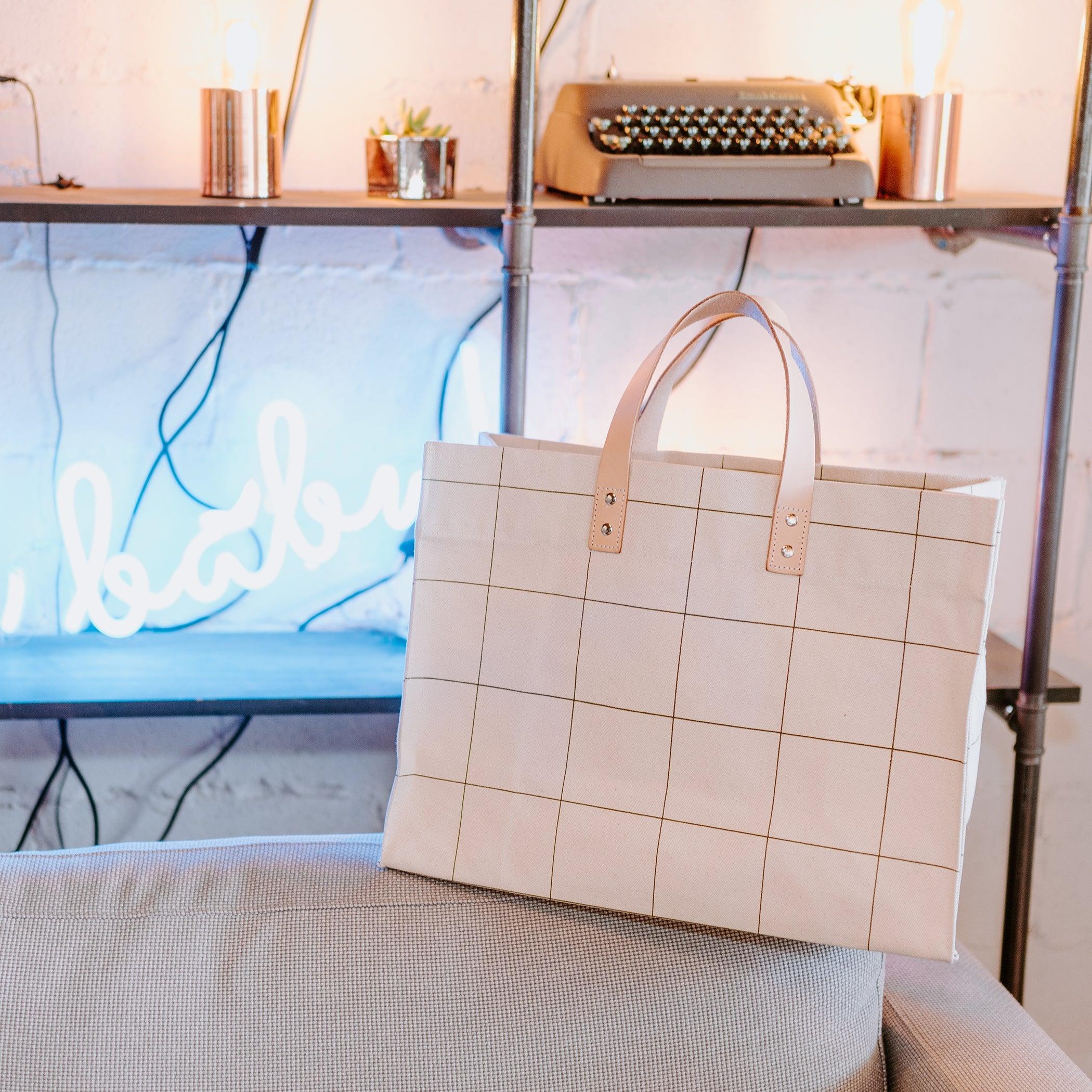 Manhattan Tote Windowpane Plaid - Tag&Crew