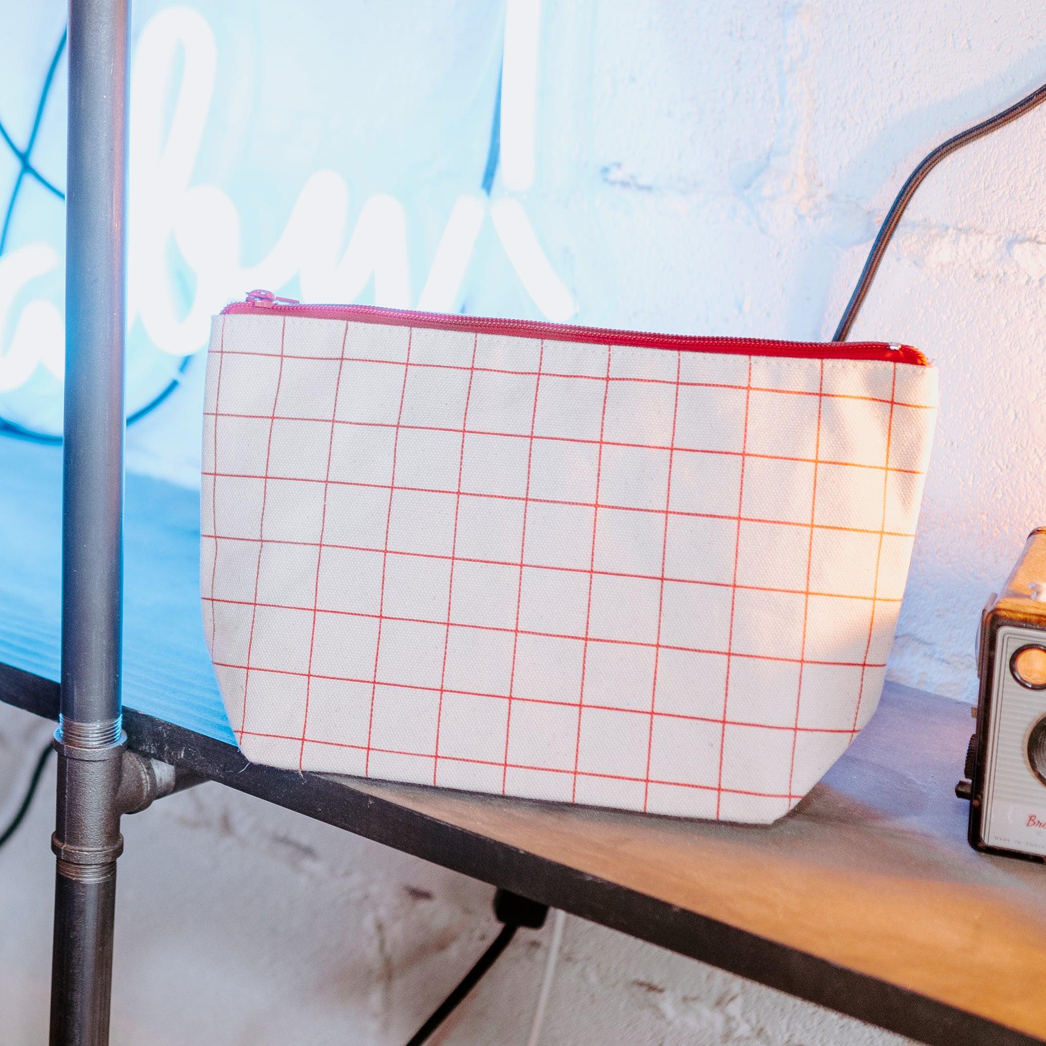 Hudson Pouch Narrow Windowpane Plaid Tag&Crew 